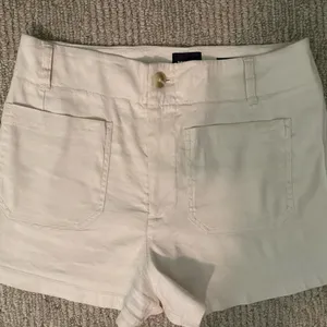 Collette Anthropologie Maeve Cream High Waist Tailored Shorts thumbnail 1