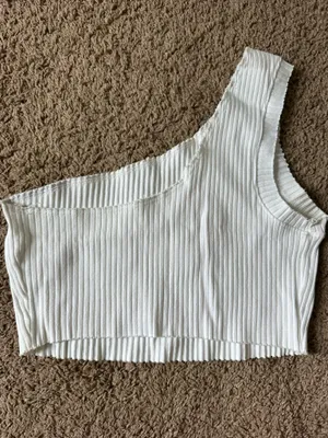White One-Shoulder Crop Top thumbnail 3