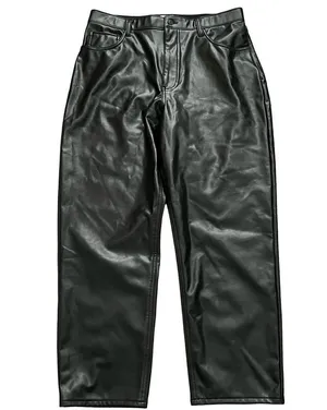 Abercrombie & Fitch Curve Love Vegan Leather Ankle Straight Ultra High Rise 32 thumbnail 2