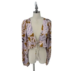 For Love & Lemons Esmeralda Crop Top - Multi Orange S $135‎ thumbnail 4