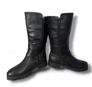 JUSTFAB Breyona Buckled Flat Boot Size 8 Product Description New! Padded insole for extra comfort Material: Faux Leather Heel Height: 1.25" Shaft Height (based on size 8): 10.7" Measurements will vary slightly Imported thumbnail 9