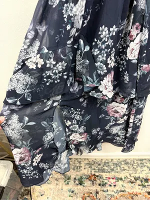 City Chic NWT Mysterious Navy Ruffle V-Neck Floral Flowy Maxi Dress Size 18 thumbnail 6