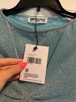 Princess Polly Mesh Top Aqua  thumbnail 3