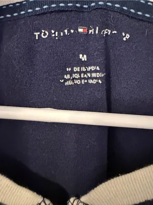 Tommy Hilfiger Navy Long-Sleeve Henley with Cream Trim thumbnail 3