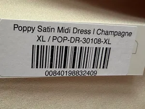 NWT Baltic Born Poppy Satin Midi Dress V-Neck Open Tie Front in Champagne Sz XL‎ thumbnail 8