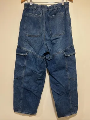 We The Free All Star Pull on Low Slung Cargo Barrel Leg Jeans Size Large thumbnail 5