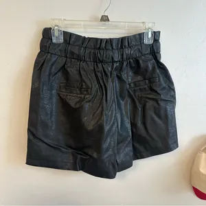 Black Faux Leather Shorts thumbnail 4