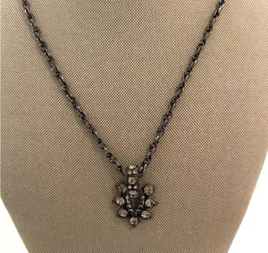 Elegant Black Greenish Rhinestone Pendant Necklace thumbnail 4