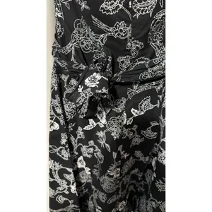 White House Black Market Strapless Floral Toile Midi Dress Black White Size 2 thumbnail 6