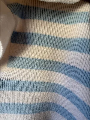 Sincerely Jules Striped Knit Sweater with Collar, Size Small thumbnail 4
