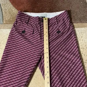Anthropologie The Essential Flare Pants Plum‎ Geometric Stripe 2 Preppy Womens thumbnail 9