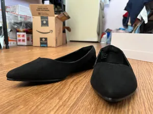 JustFab Black Pointed Toe Flats thumbnail 2