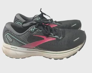 Brooks Women's Black Running Sneakers with Pink and Teal Accents thumbnail 1