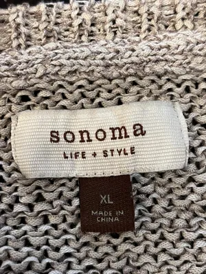 Sonoma Life + Style Sweater Womens XL Beige Marled Knit Scoop Neck Pockets thumbnail 6