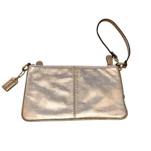 Coach Leather Wristlet Metallic‎ Gold Triple Zippy Pocket thumbnail 3