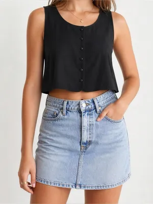SÉZANE Marja Denim Mini Skirt, Vintage Blue, FR38/US6 thumbnail 1