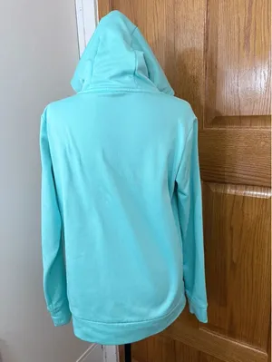 Nike Dri-FIT Hoodie M Aqua Blue Just Do It Pullover Kangaroo Pocket thumbnail 3