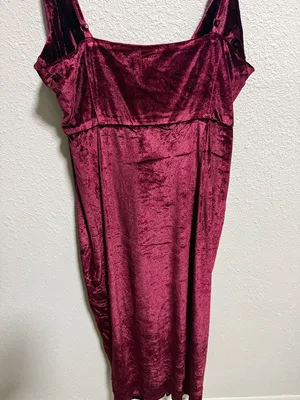 Showpo Burgundy Velvet Dress Surplice Draped Bodycon‎ Size 10 thumbnail 8