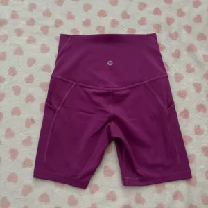 Lululemon align biker shorts vivid plum purple size 2 6” inseam with pockets thumbnail 2