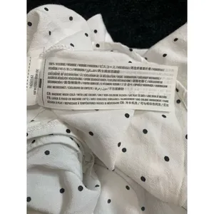 Abercrombie & Fitch White Polka Dot Tie Front Crop Top 3/4 Sleeve Size Medium thumbnail 4