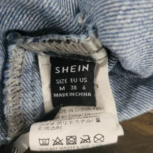 SHEIN Blue Denim Mini Dress Sleeveless Gold Button Womens Medium 6 thumbnail 8