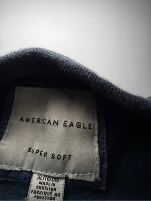 American Eagle Outfitters Navy Sweatshirt with Yellow EAGLE Lettering thumbnail 2