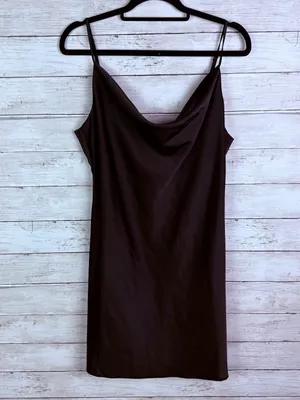 Urban Outfitters Mallory Satin Cowl Neck Slip Dress - Black Size XL thumbnail 4