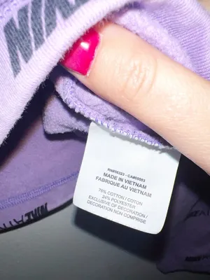Nike Air purple cotton blend crop long sleeve spell out women's crewneck thumbnail 6