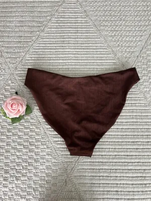 Nuuds Women's Shimmery Brown Low rise Bikini Bottoms Size M thumbnail 4