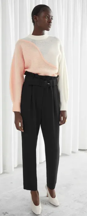 & other stories Belted Paperbag Waist Pants thumbnail 1