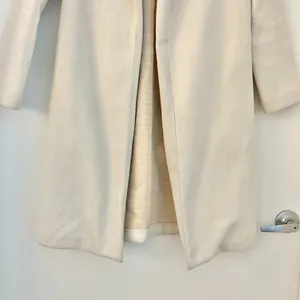 Zara Cream Lapel Open Front Trench Coat Size S thumbnail 7