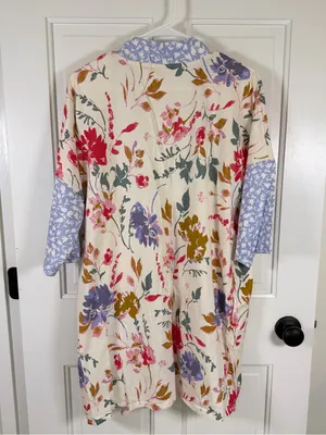 Pact Organic Cotton Floral Robe M/L & Pajama Pants XL Lounge Set thumbnail 7