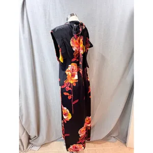 Karen‎ Millen Rose Floral High Neck Bow Back Double Sleeve Maxi Midi Dress US 8 thumbnail 13