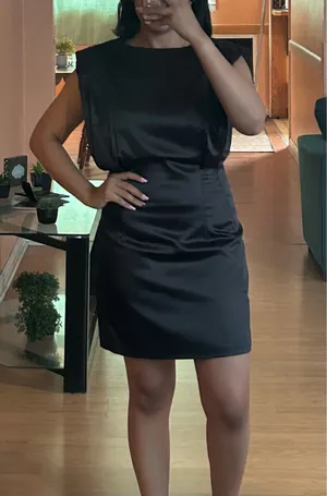 AmyEnjoyLife Black Satin Mini Dress – Size M thumbnail 1
