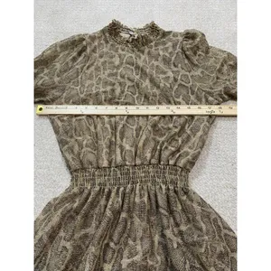 SHOW ME YOUR MUMU Russo Python Gold Shimmer Tiered Ruffle Mini Dress Sz S thumbnail 12
