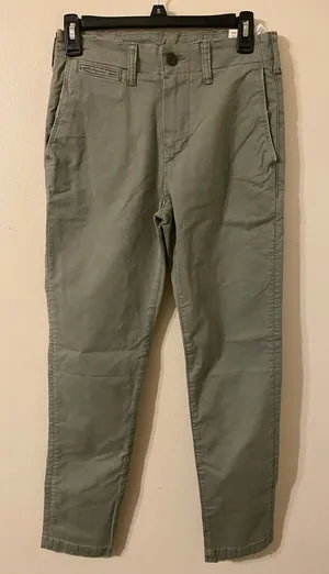 New NWT American Eagle Sage Green Lived In Khakis‎ Slim Fit Flex 26" Waist thumbnail 1