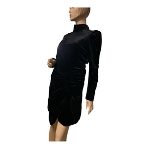 O PT One Pretty Time Black Velvet Lowri Dress SZ L‎ thumbnail 4