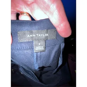 Ann Taylor Navy Blue Linen Blend Sailor Wide Leg Cropped Pants Size 8 thumbnail 4