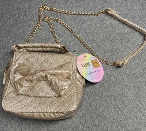 UNDER ONESKY Luxe Glitter Bow‎ Crossbody Bag Gold Chain Kids Girls Evening thumbnail 1