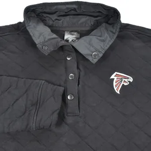 Atlanta Falcons 24 Reserve Quilted Snap Mock Neck Pullover Sweatshirt Black XL thumbnail 2
