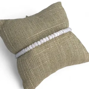 Alex and Ani Beaded Bangle Bracelet Pearly White Seed Beads thumbnail 4
