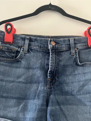7 For All Mankind Relaxed Roll Denim Shorts 28 Medium Wash Casual Minimalist thumbnail 2