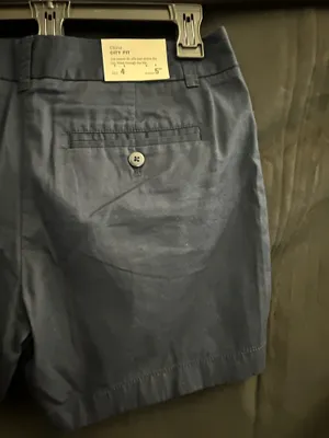 J. Crew Women's Navy Cotton Broken In City Fit Chino Shorts SZ 4 NWT thumbnail 5