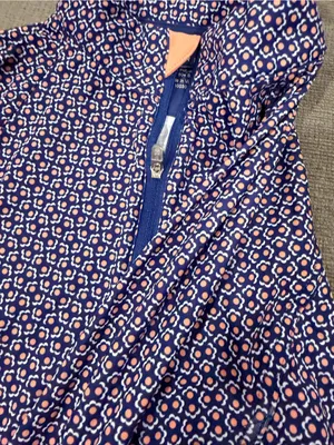 Peter Millar the players sun Navy and White Printed Quarter-Zip Long-Sleeve Top thumbnail 14