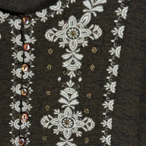 Sweet Magnolia Embroidered Long Sleeve Midi Dress M Brown Boho Peasant Cottage thumbnail 5