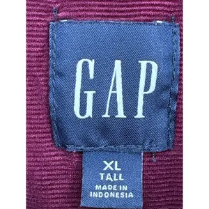 Gap Corduroy Ruffle Shirt Womens XL Tall Burgundy Long Sleeve Button Up thumbnail 7