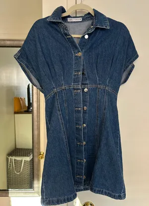 ZARA Denim Mini Dress thumbnail 4