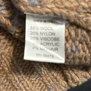 Anthropologie Elsamanda Tan and Light Blue Patterned Women's‎ wool blend Sweater thumbnail 5