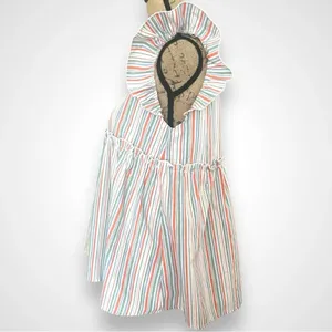 VINE & LOVE Women's Striped V-neck Flutter Sleeve Babydoll Top Small‎ | EUC thumbnail 4