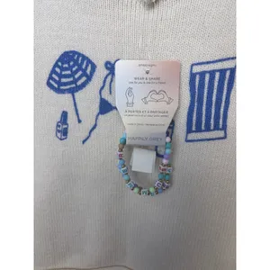 Happily Grey Cream‎ Beach Theme Crop Sweater With Bracelet Set Size Small thumbnail 4